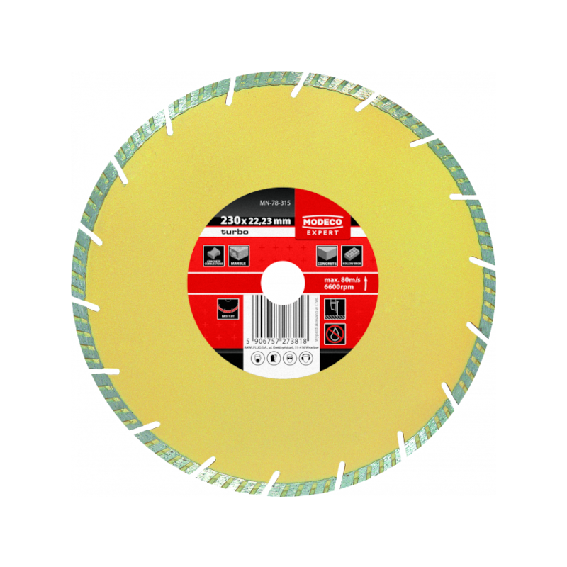 Turbo dijamantska rezna ploča sa segmentiranim obodom 